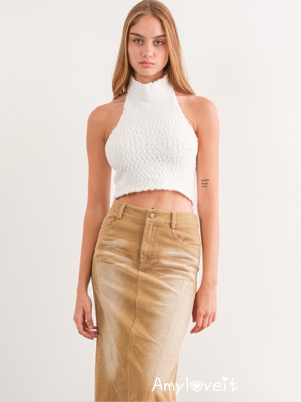 Zara Chenille Halter Knit Top #97